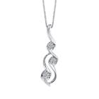 Sirena Womens 1/10 Ct. T.w. Genuine White Diamond Pendant Necklace