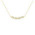 Petite Lux&trade; Cubic Zirconia 10k Yellow Gold Swirl Necklace