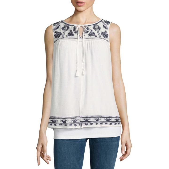Alyx Sleeveless Round Neck Gauze Blouse