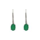 Limited Quantities! Diamond Accent Green Emerald 14k Gold Drop Earrings