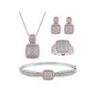 Womens 4-pc. 1/5 Ct. T.w. White Diamond Gold Over Brass Silver Over Brass Jewelry Set