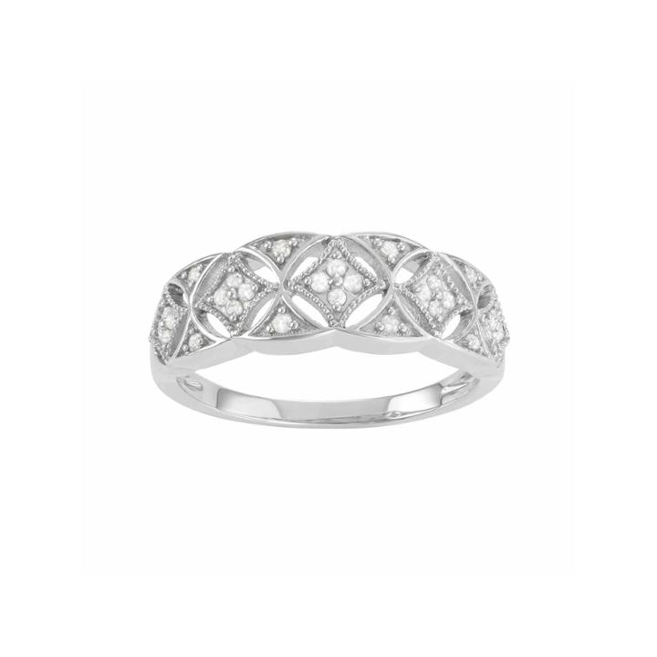 Womens 1/6 Ct. T.w. Genuine White Diamond Sterling Silver Band