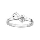 Personally Stackable Sterling Silver Genuine White Topaz Ring