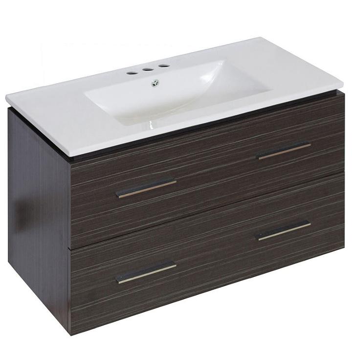 35.5-in. W Wall Mount Dawn Grey Vanity Set For 3h4-in. Drilling