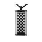 Mens Two-tone Checkerboard Dog Tag Necklace