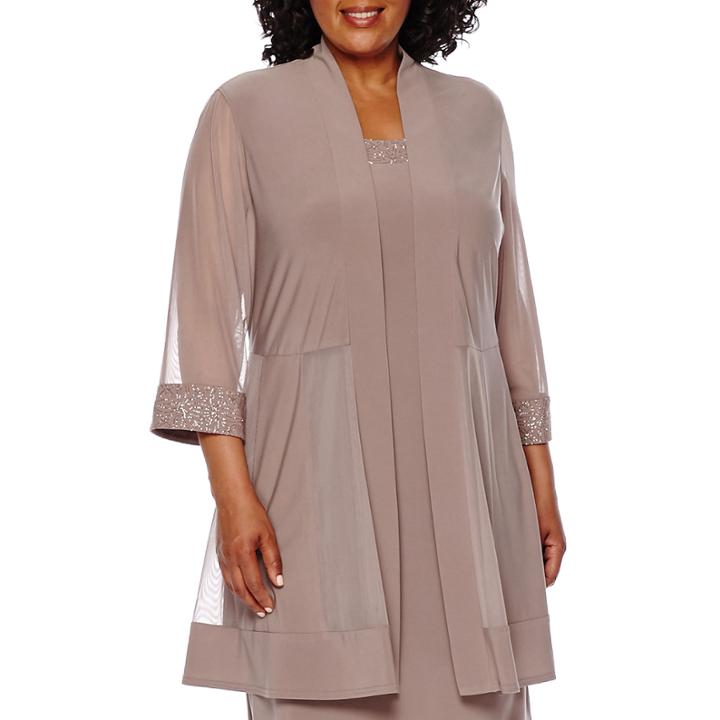 R & M Richards 3/4-sleeve Duster Jacket Dress - Plus