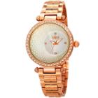 Burgi Womens Rose Goldtone Strap Watch-b-183rg