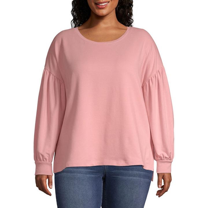 A.n.a. Long Sleeve Drop Shoulder Sweatshirt - Plus
