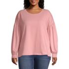 A.n.a. Long Sleeve Drop Shoulder Sweatshirt - Plus