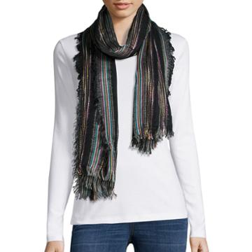 Studio 36 Striped Marled Woven Scarf