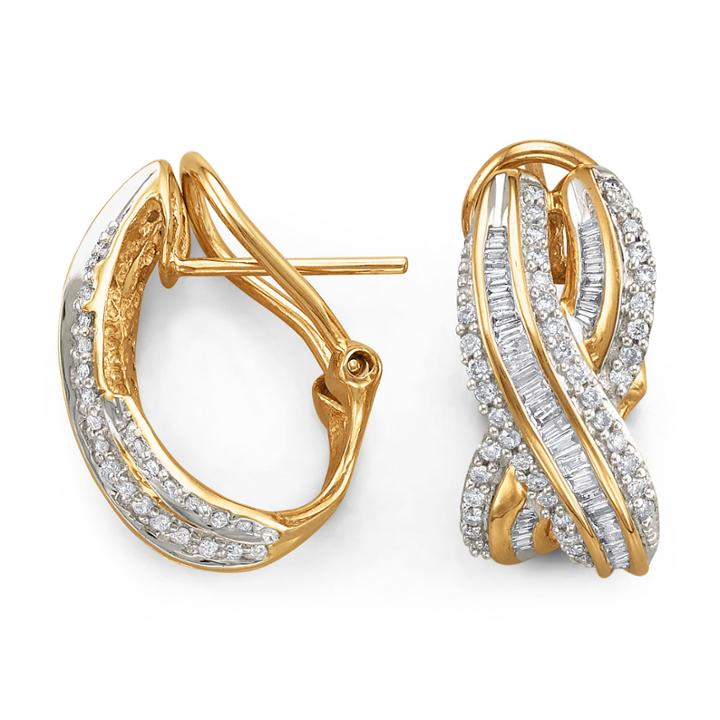 3/4 Ct. T.w. Diamond X 10k Yellow Gold Earrings
