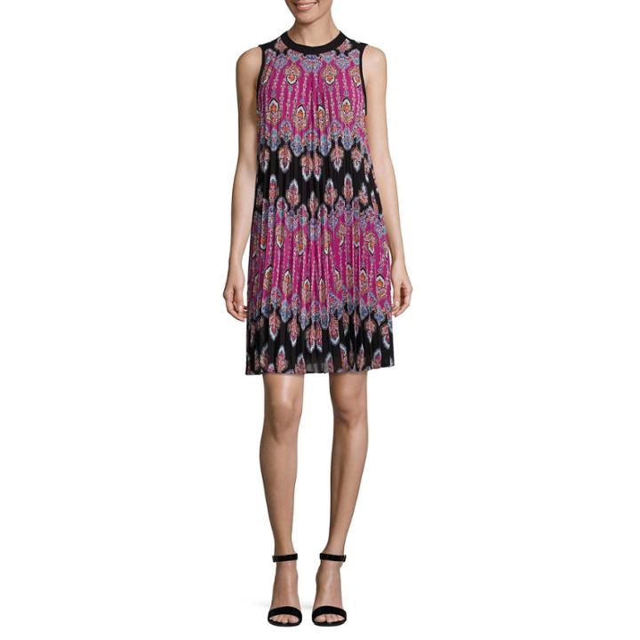 Nicole By Nicole Miller Sleeveless Geometric A-line Dress