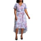 R & K Originals Short Sleeve Floral Maxi Dress-plus