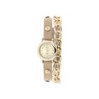 Decree Womens Ivory Strap And Chain-link Wrap Watch