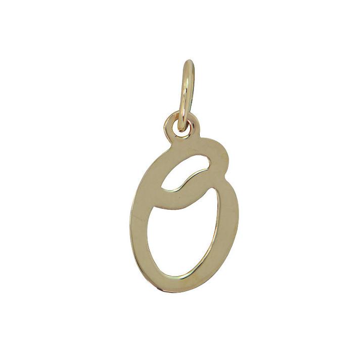 Personalized 14k Yellow Gold Initial O Pendant Necklace