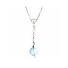 Genuine Blue And White Topaz Sterling Silver Triple-drop Pendant Necklace