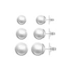 Monet 3-pr. Simulated Pearl And Silver-tone Earring Set