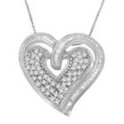 Womens 3/4 Ct. T.w. White Diamond Heart Pendant Necklace