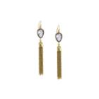 Nicole By Nicole Miller Purple Stone Tassel Drop Earrings