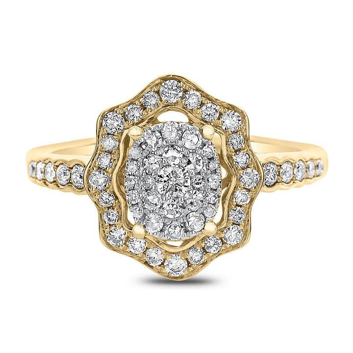 Womens 1/2 Ct. T.w. Diamond White 14k Gold Cocktail Ring