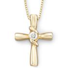 Sirena 1/10 Ct. T.w. Diamond Cross Pendant 14k Gold Necklace