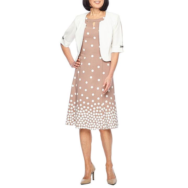 Maya Brooke Sleeveless Embellished Jacket Dress