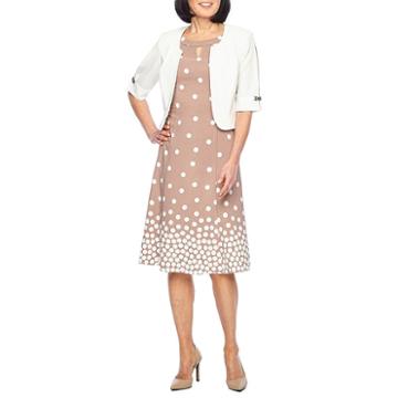 Maya Brooke Sleeveless Embellished Jacket Dress