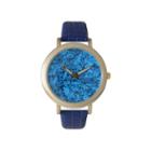 Olivia Pratt Womens Colored Metallic Stone Dial Royal Leather Watch 26359royal