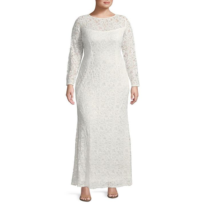 Blu Sage Long Sleeve Evening Gown - Plus