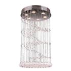 Helix Collection 6 Light Chrome Finish And Clear Crystal Flush Mount Ceiling Light 18 D X 32 H Round Large