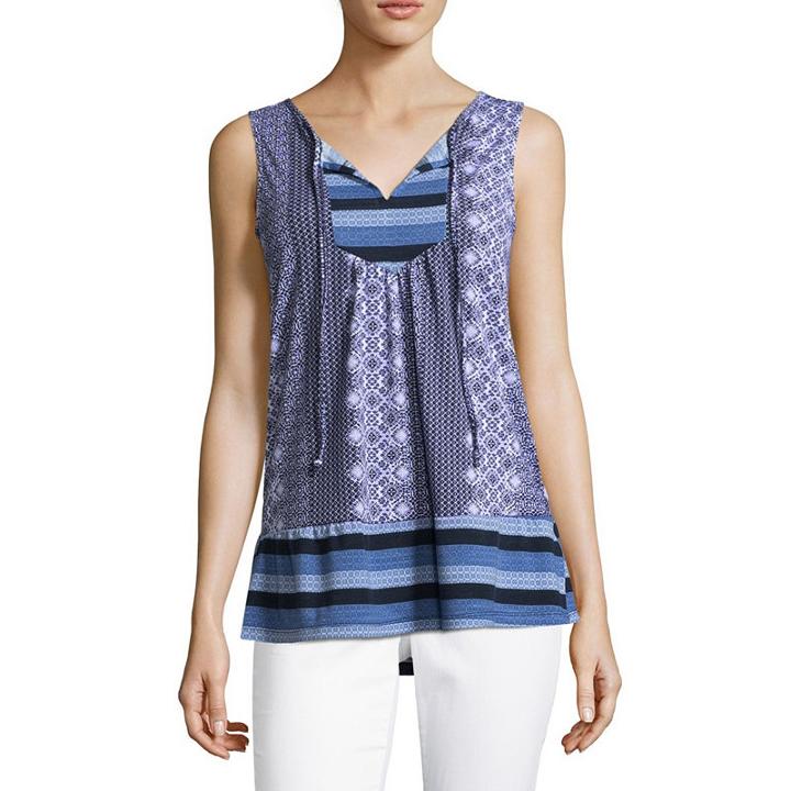 Como Blu Sleeveless Jersey Blouse