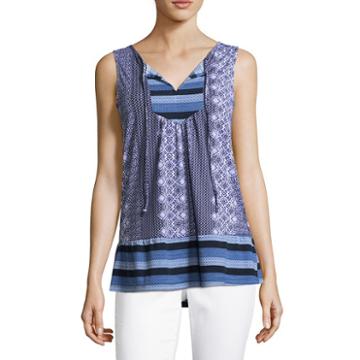 Como Blu Sleeveless Jersey Blouse