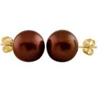Brown Pearl 9mm Stud Earrings