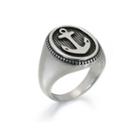 Mens Stainless Steel Anchor Signet Ring