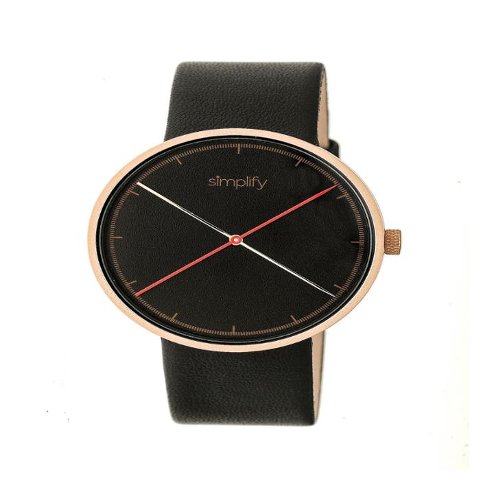 Simplify Unisex Black Strap Watch-sim4106