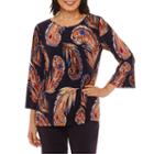 Lark Lane Fall Festival 3/4 Sleeve Knit Blouse