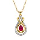 Sparkle Allure Red Ruby Pendant Necklace