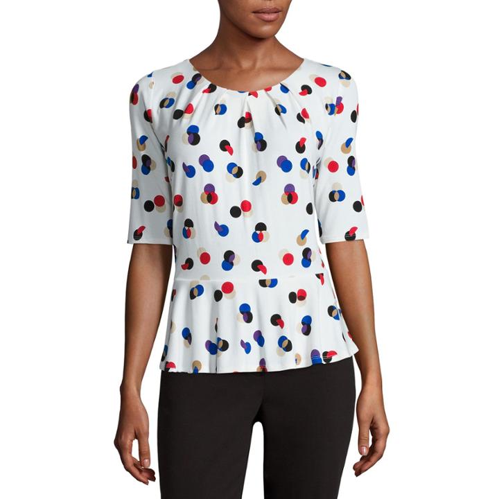 Liz Claiborne Pleated Peplum Top