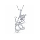 Enchanted By Disney 1/10 C.t.t.w. Diamond Olaf Pendant Necklace In Sterling Silver