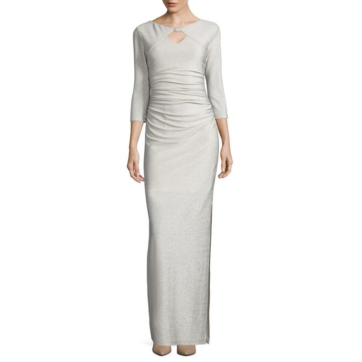 Blu Sage 3/4-sleeve Sparkle Gown