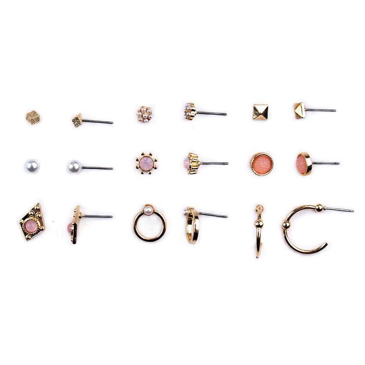 Arizona 9 Pair Pink Earring Sets