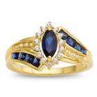Womens Blue & White Lab-created Sapphire 14k Gold Over Silver Cocktail Ring