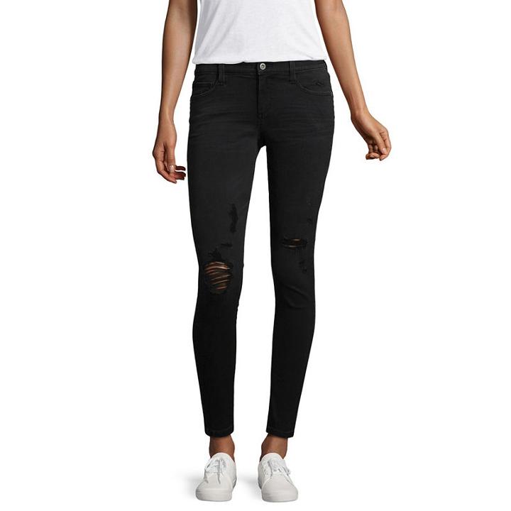 Arizona Slim Fit Ripped Ankle Jeans-juniors