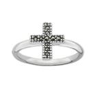 Personally Stackable Marcasite Sterling Silver Cross Ring