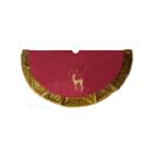 56 Brick Red Noble Reindeer Christmas Tree Skirt With Faux Fur Trim