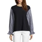 Belle + Sky Long Sleeve Round Neck French Terry Blouse