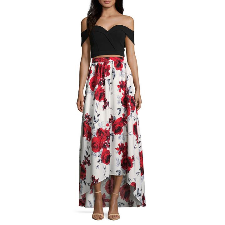 Speechless Short Sleeve Floral Fit & Flare Dress-juniors