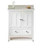 30.5-in. W Floor Mount White Vanity Set For 1 Holedrilling Beige Top White Um Sink