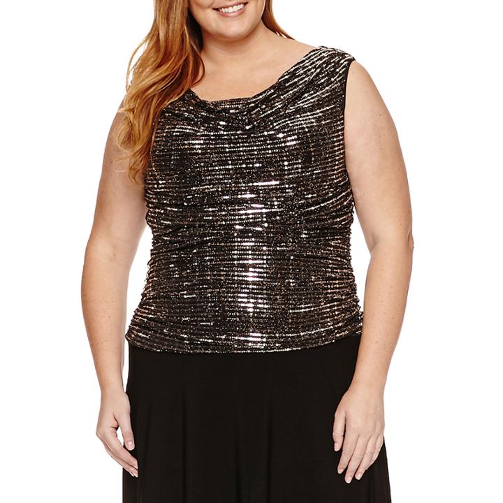 R & M Richards Sleeveless Evening Gown-plus