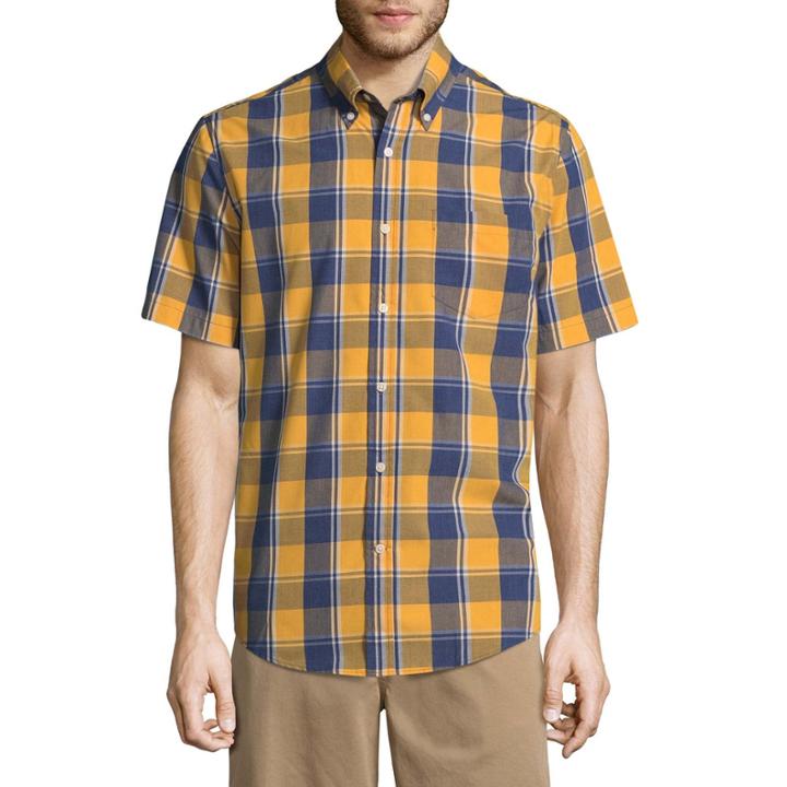 St. John's Bay Short Sleeve Plaid Button-front Shirt